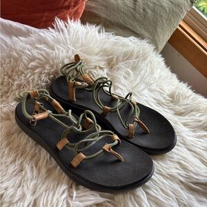 TEVA Gladiator Style Olive and Tan Women's Sandals